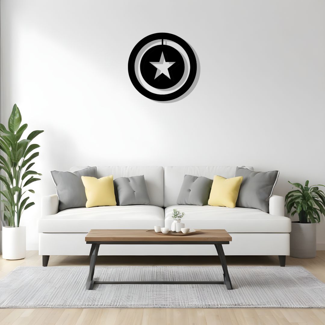 Captain America Shield Wall Art | (25X25 INCH)