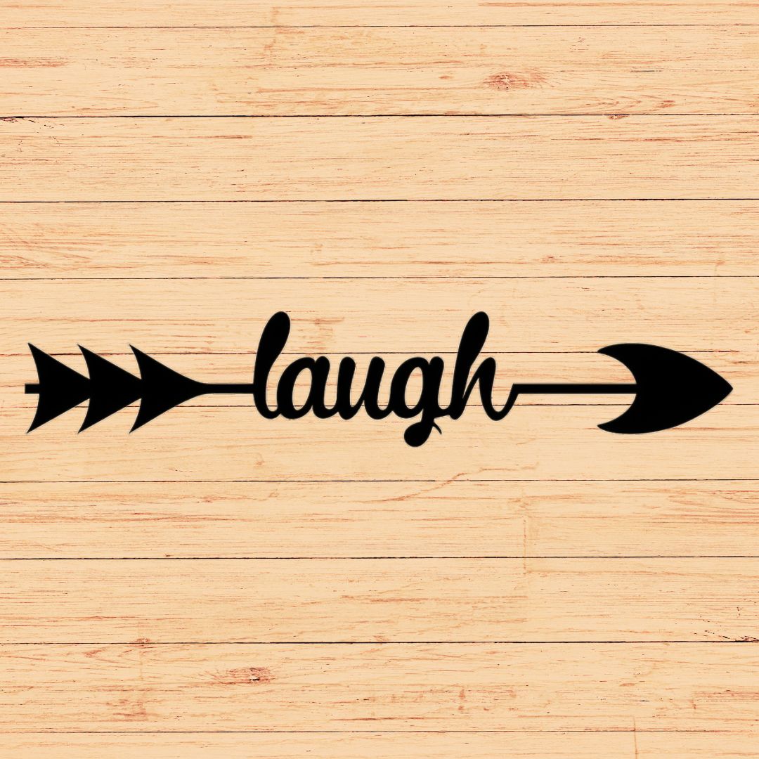 Laugh Arrow Sign Wall Decor