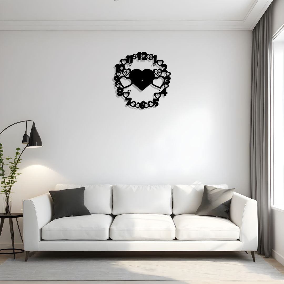 Heart Clock Wall art | (15 X 15 INCH)