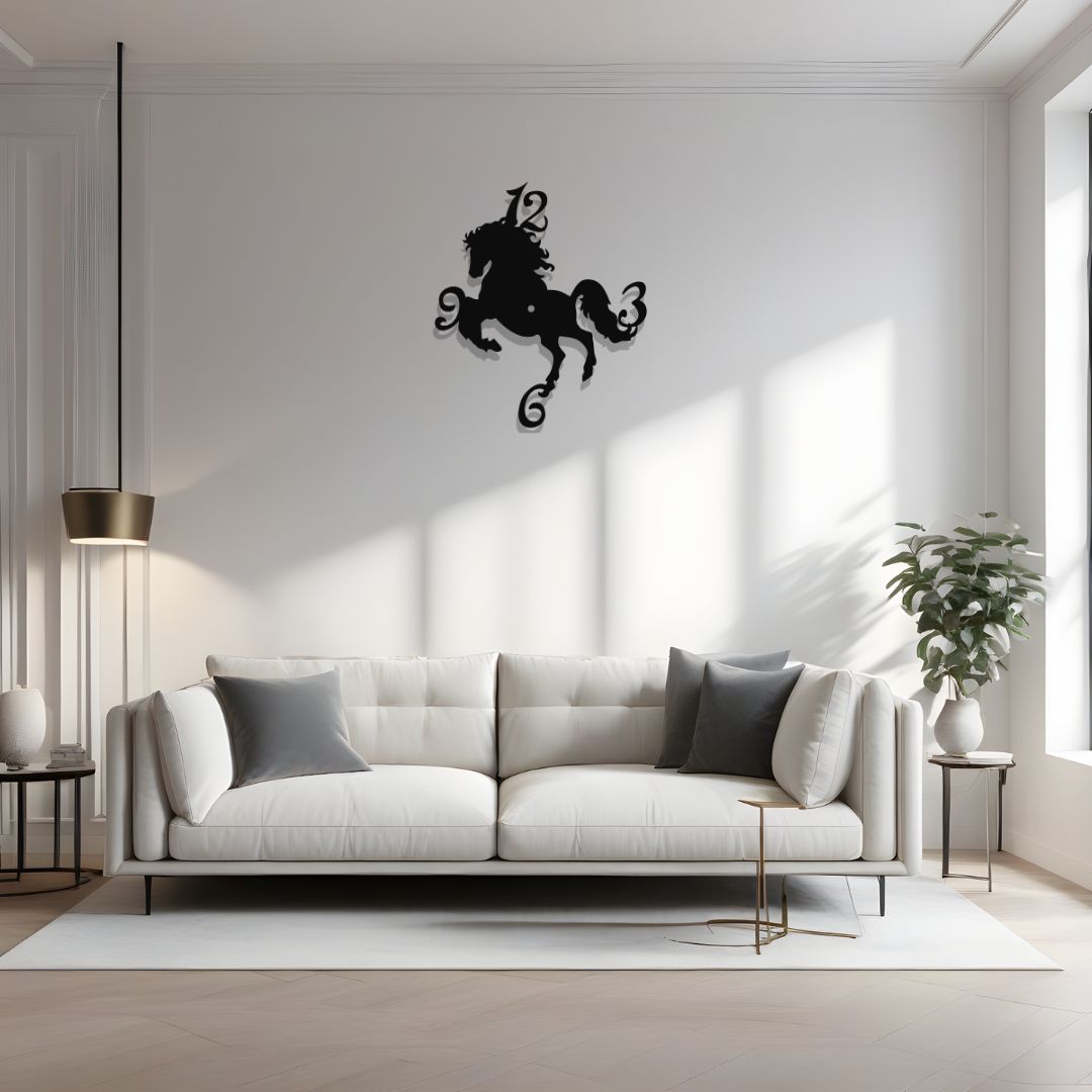 Horse Clock Wall Art | (15X15 INCH)