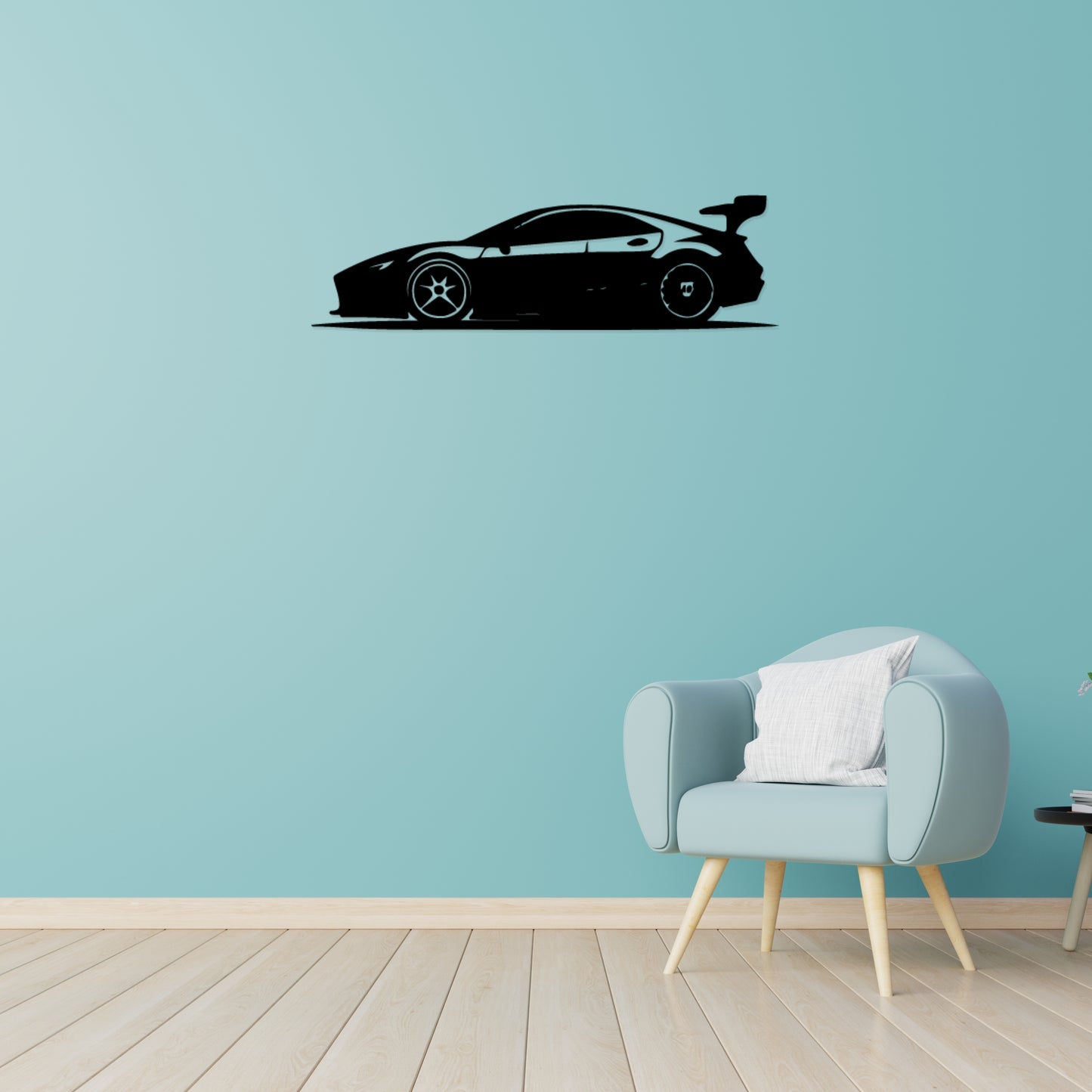 Metal Crafts Car Wall Art | Wall Decoration | (15X25 INCH) | Matte Black Finish