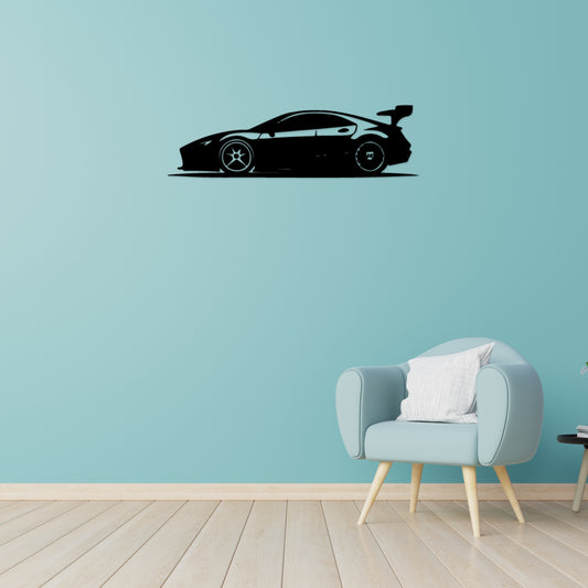 Metal Crafts Car Wall Art | Wall Decoration | (15X25 INCH) | Matte Black Finish