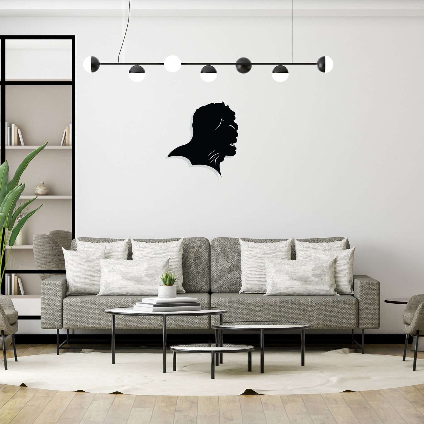 Hulk Wall Art | Wall Decoration | (20X25 INCH) | matte Black Finish