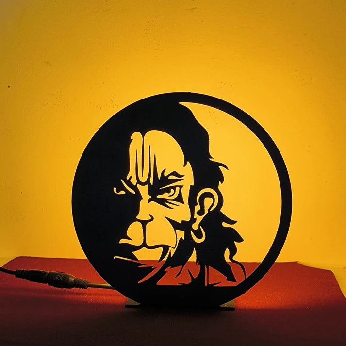 Lord Hanuman Table Lamp Art (6X6 INCH)