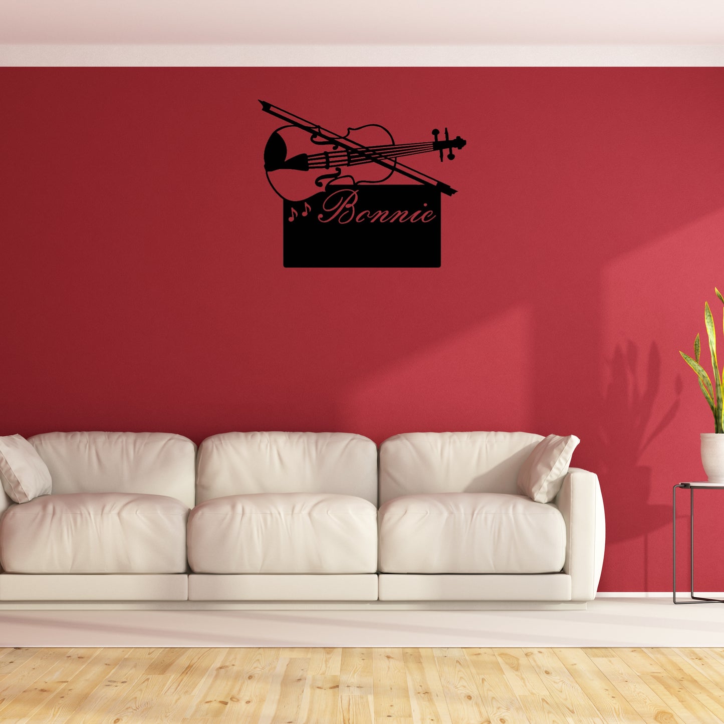 Violin Wall Art| Wall Decoration | (12X25 INCH) | Matte Black Finish