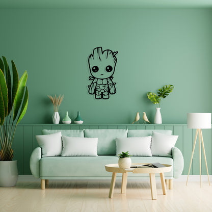 Groot Metal Wall Art | Wall Decoration | (12X28 INCH)