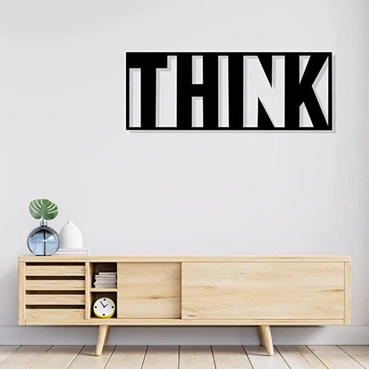 Think Typography Metal Crafts Wall Art (10X25 INCH)