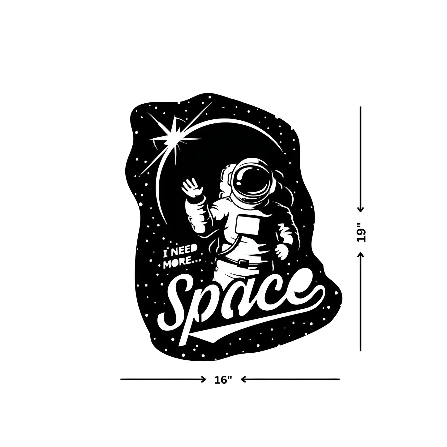 Astronaut Wall Art | Wall decoration |  ( 19X23 INCH ) | Matte black finish