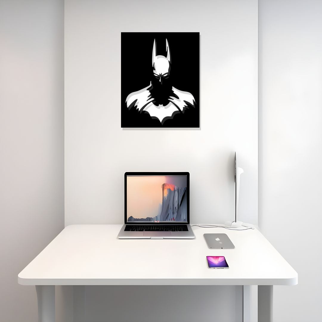 Batman  Wall art | Wall Decoration | ( 18X22 INCH) | Matte black finish