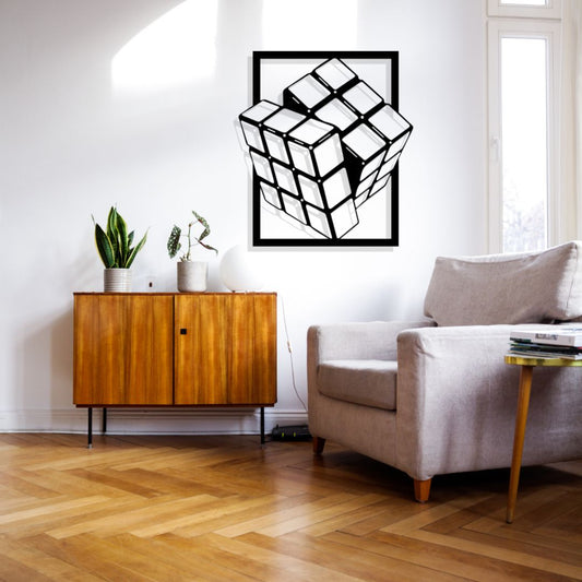 Rubix Cube 3D Wall Art | (25X25 INCH)