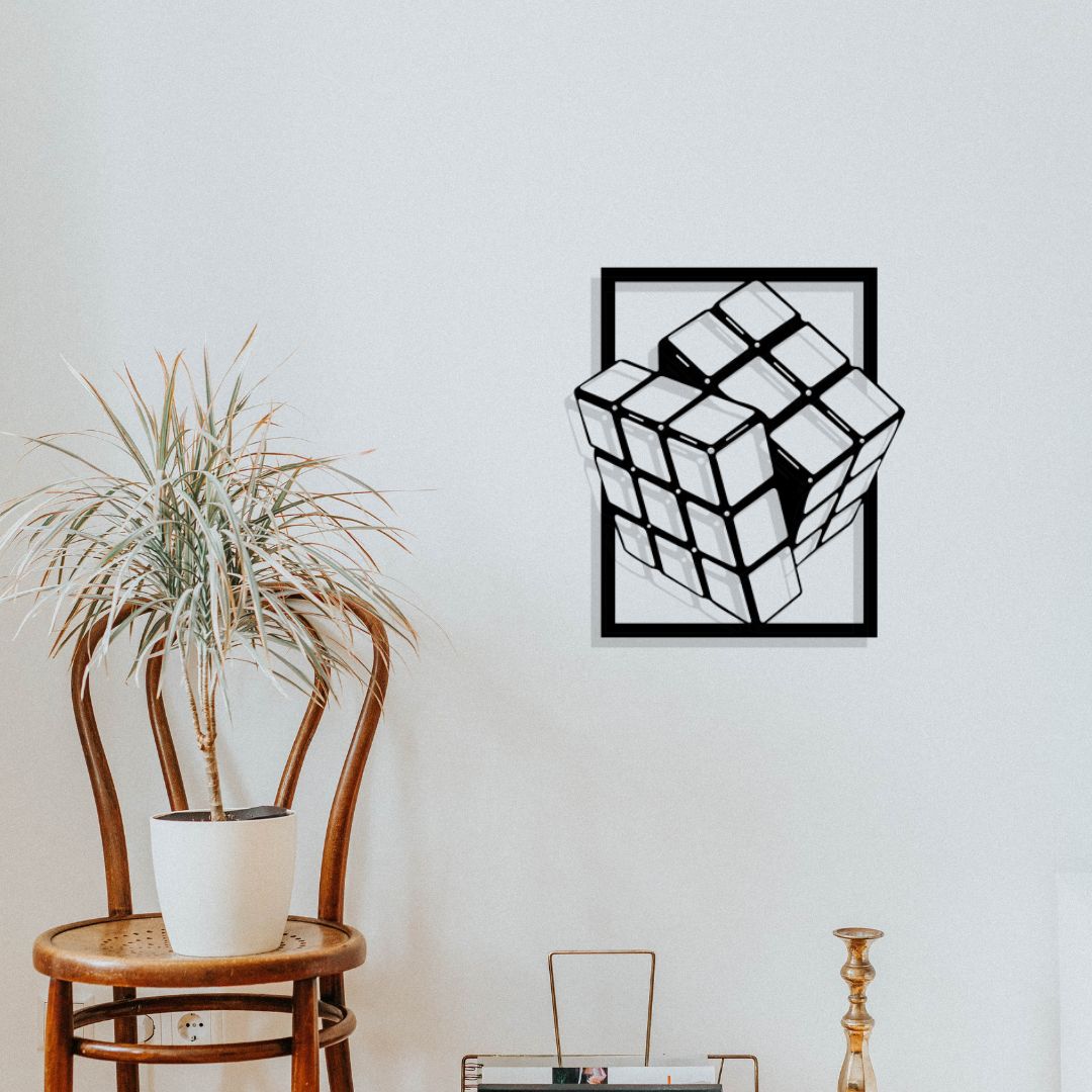 Rubix Cube 3D Wall Art | (25X25 INCH)