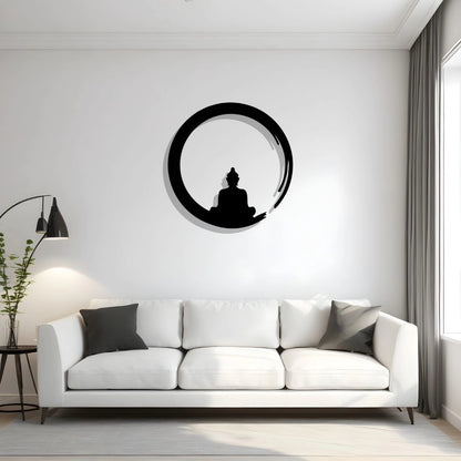 God Budha Wall art | Wall Decoration | (25X25 INCH) | Matte black finish